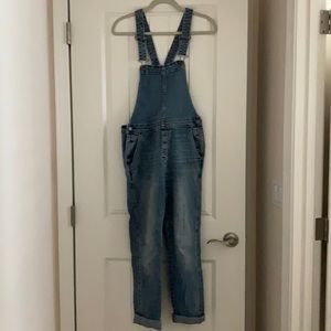 Gap full length jean overalls